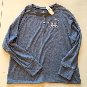 Justice not Walmart It's Good to be Happy sleepwear size 16 18 blue crew neck